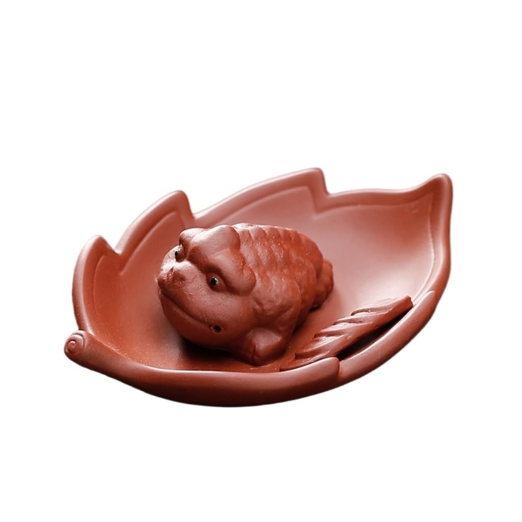 ENGENDER Kung Fu Tea Pet Purple Sand Lucky Tea Pet Home Crafts Chinese Style Kung Fu Ideal Accessories for Lovers(A)