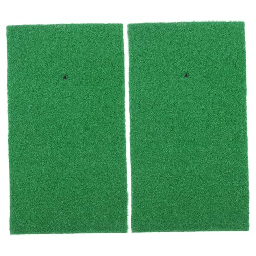 DINHEAROM 2pcs Indoor Golf Hitting Mat Artificial Turf Practice Mats for Golf Training for Beginners Enthusiasts for Home Use