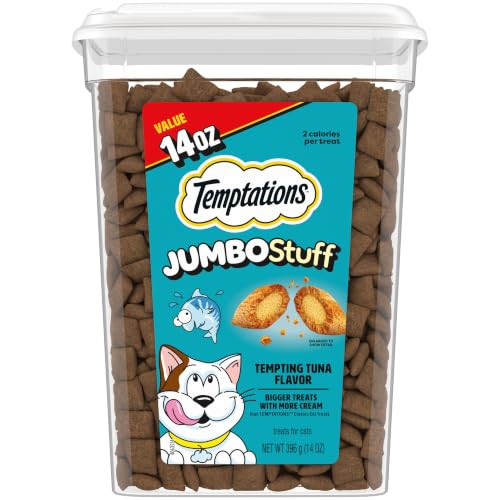 Temptations Jumbo Stuff Crunchy & Soft Cat Treats, Tuna, 14 oz - image 1