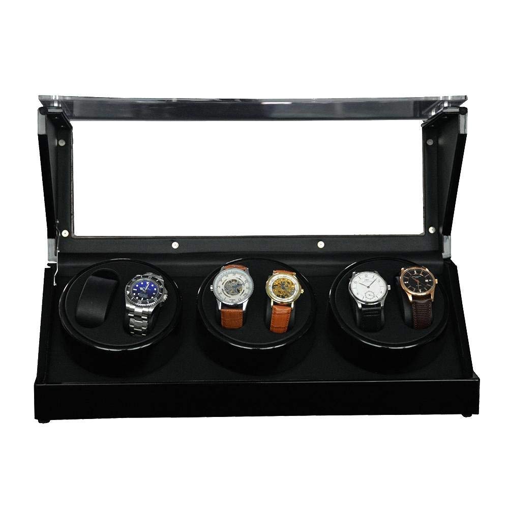 Guarda Winder Automatic 6 a Batteria Orologi silenziosi Orologi Visualizza Scatola di archiviazione Black1