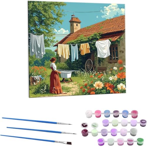 _ G Paint by Numbers hG Lbg l ʂ肦 lphGLoXNtg  LoXA[g uVƃANG̋, ItBX CeA rO, ւ̃Mtg 45x45cm (t[