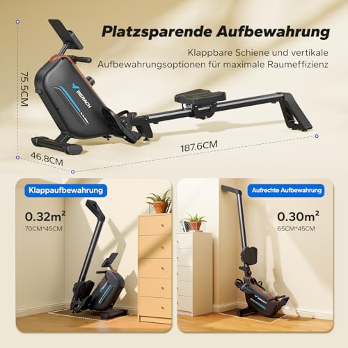 ideal für urbane Home-Gyms ohne viel Platz. - Detailansicht von MERACH Rudergerät Deal: Leises Magnet – Dealfoxx.de