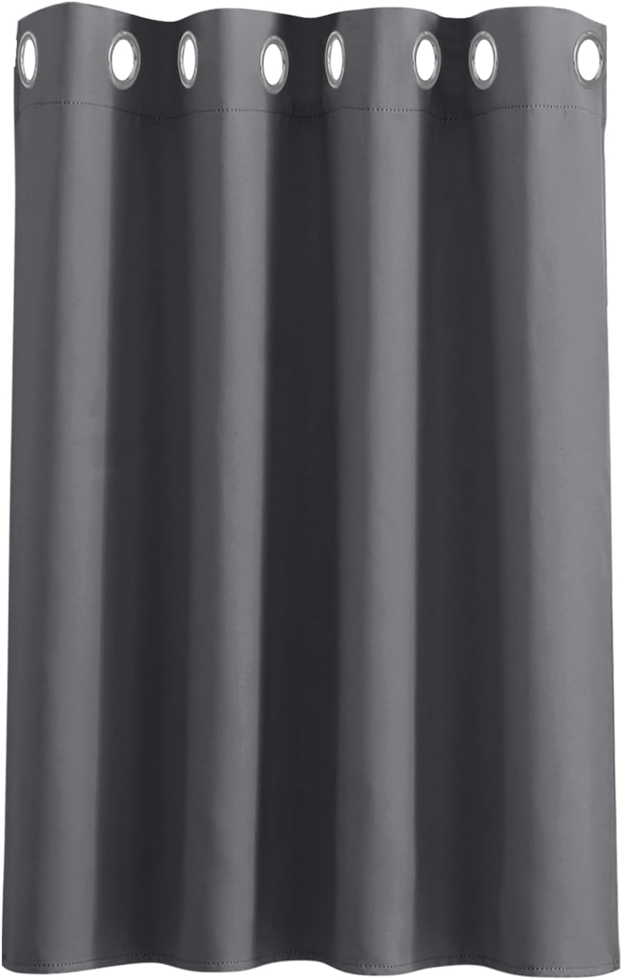 PONY DANCE Rideaux Occultant - Rideau Isolation Phonique Anti Froid à Oeillets Isolant Lumineux Tissu Lourd Dans Noir Complet, Bleu Foncé, 140 Cm Largeur Sur 240 Hauteur, 2 PCs