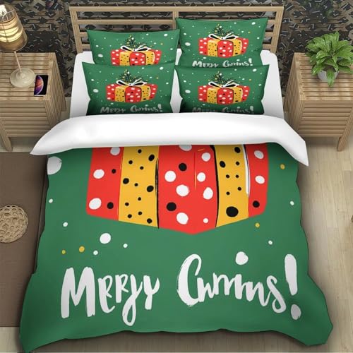 Housse de Couette Noël 200x200 Parure de Lit Microfibre Double - 5