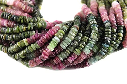 Multi tourmaline tyre smooth beads de 5mm pour enfilage et design de bijoux en pierre naturelle