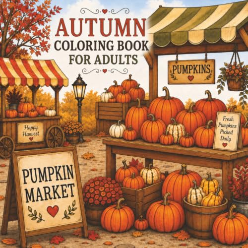 Autumn Coloring Book for Adults: 50+ Cozy Autumn Shops, Cafés & Charming Fall Scenes image 2