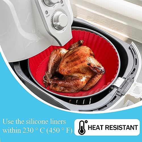 image for BOMSI Air Fryer Silicone Liners Pot,8 inch Air Fryer Basket Liners, Si