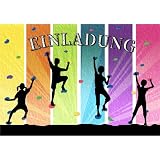 RHZXD Einladungskarten Kindergeburtstag Klettern, Einladungskarten Kindergeburtstag Mädchen Jungs Klettern/Bouldern, 10 Stück mit Umschlägen, Bunt einladungskarten kindergeburtstag