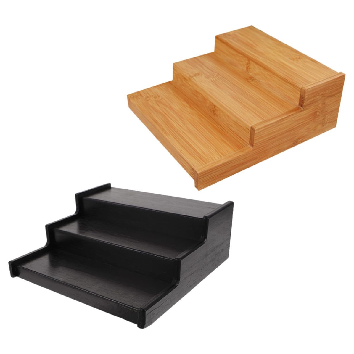 Toyvian 2 Stück Tischgewürzregal aus Bambus 3 stufiges Multifunktionales Gewürzregal für Küchenregal und Arbeitsplatte Ausziehbar und Platzsparend für Gewürzflaschen