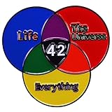 Ficsowy Life The Universe Everything Enamel Pins Galaxy Science Fiction Lapel Pin Brooch Backpack Hat Badges Accessories Gifts for Friends Fans (Multicolor)