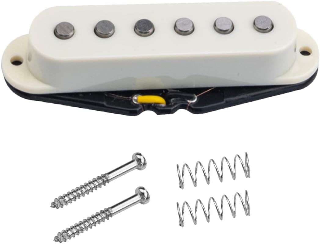 3PCS 48/50/52mm High Output Ceramic Single Coil Pickups Set for Strat Style Electric Guitar (Cream)