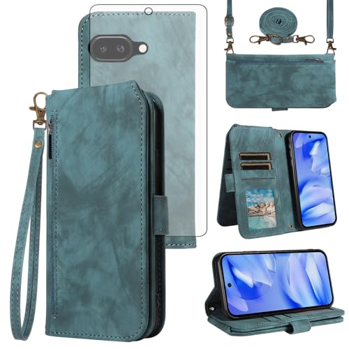 Coque Pixel9A avec support et protection d'écran en verre trempé