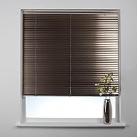 Swish Rise Cordless 25mm Aluminium Venetian Blind, Brushed Bronze, W90 x D120 Cm