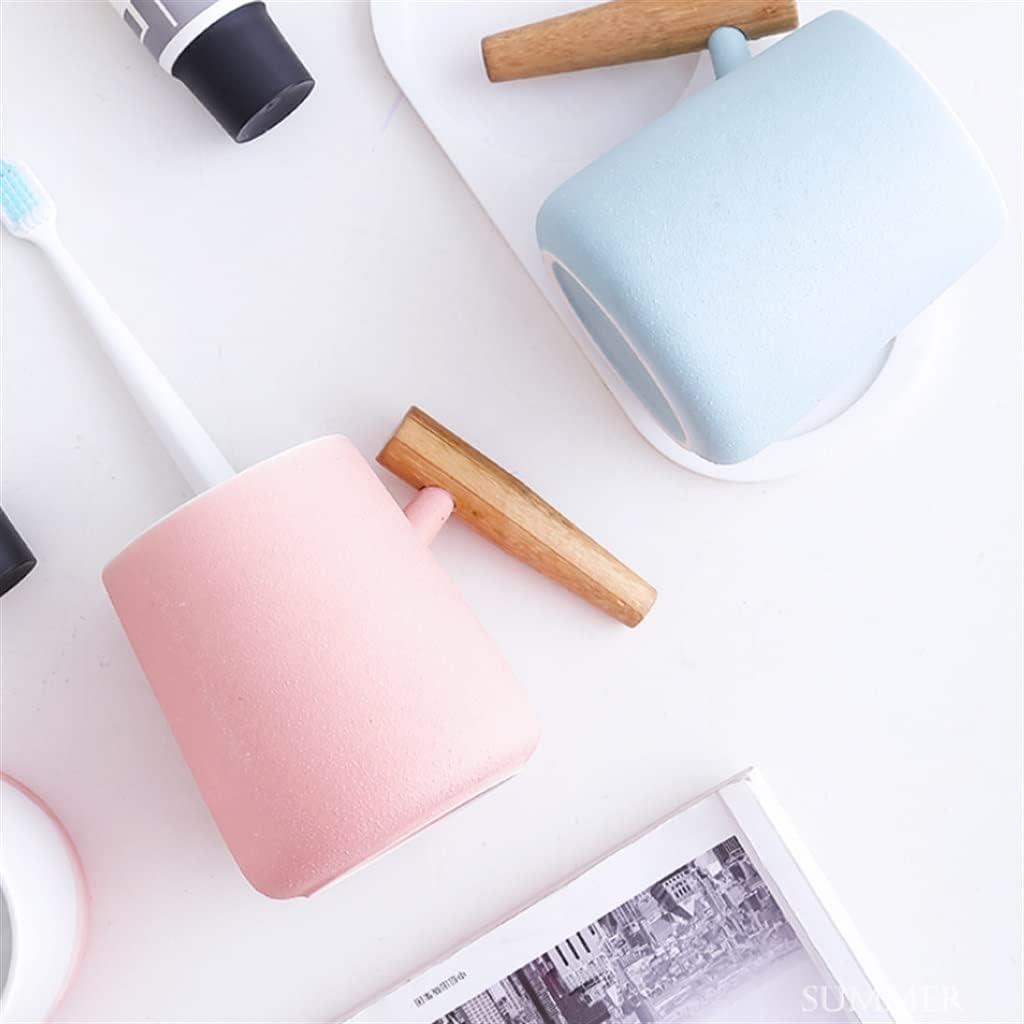 Frosted Ceramic Cup with Handle Mouthwash Nordic Brushing Household Couple Washing Set Pair