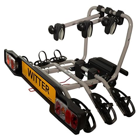 Witter Towbars ZX303 clamp-on 3 Bike towbar Mounted Cycle Carrier - Maximum Load 51 kg - Lightboard for 13-pin socket Cover