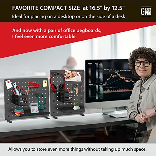 Image of SET OF X Clamp-on Pegboard, Standing Desk Accessories, Gaming & Office Desk Organizer, Privacy Panel, 16.5 x 12.5-inch, S2 Black