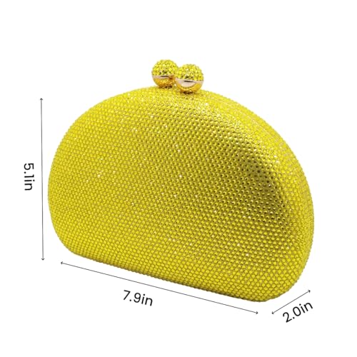 Image of UMREN Women Sparkly Rhinestone Evening Bag Crystal Clutch Purses Glitter Shell Shaped Handbag Wedding Prom Shoulder Bag