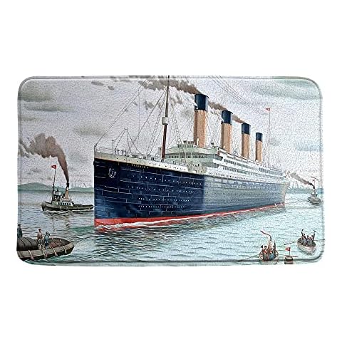 Nautical Bath Mat with Memory Foam Cover