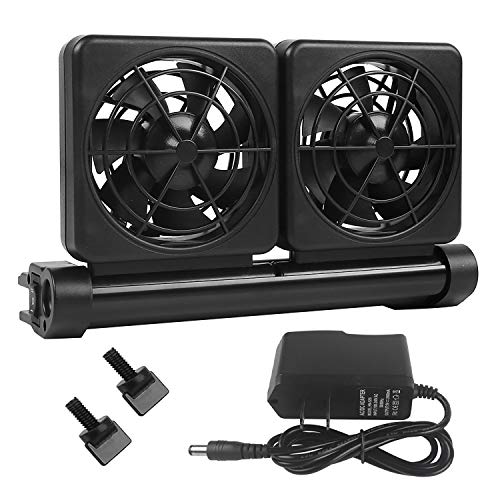 Aquarium Chiller, Fish Tank Cooling Fan System for Salt Fresh Water, 2 Variable Speed, Wide Angle Adjustable (2-Fan) -  Petzilla, PCF-1