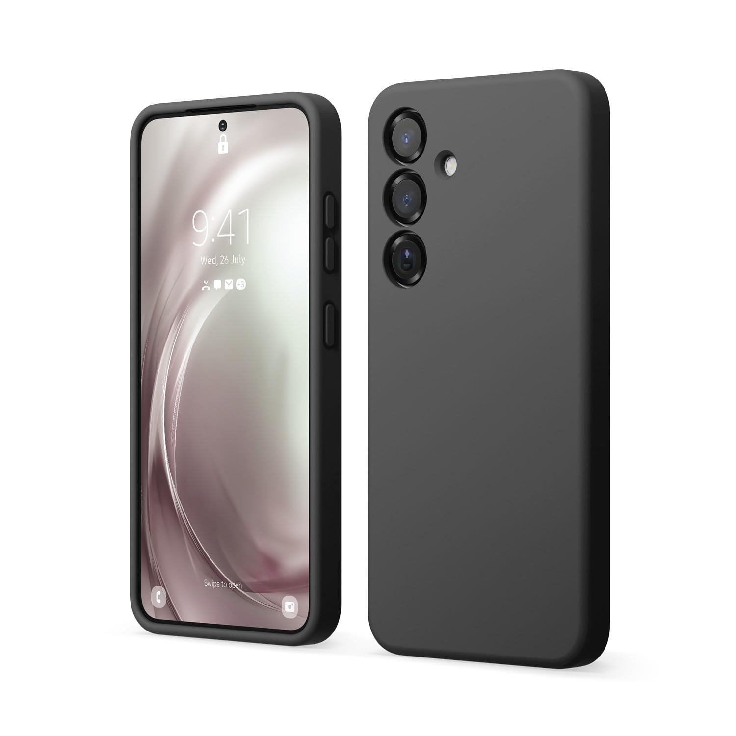 elago Compatible with Samsung Galaxy S25 Case, Liquid Silicone Case, Full Body Protective Cover, Shockproof, Slim Phone Case, Anti-Scratch Soft Microfiber Lining, 6.2 inch (Black)