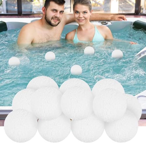 4 Pack Pool Scum Eliminator Balls, 3inch Floating Scum Absorber for Pool, Hot Tub and Spa Reusable Scum Balls with High Resilience, Efficiently Remove Oil or Debris