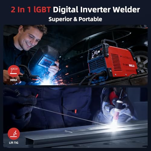 Image of 165A Stick Welder, Portable Welding Machine, IGBT Inverter ARC Weldr 110 /220V Dual Voltage Hot Start ARC Force, Large LED Display MMA /Lift TIG Welder for 1 /16 inch to 1-8 inch Rod