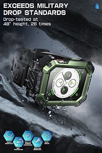 SUPCASE for Apple Watch SE 3 44mm Band with Case (Unicorn Beetle Pro), [Built-in Tempered Glass Screen Protector] Rugged Protective Men Cover with Adjustable Strap Band for iWatch 9/8/7 45mm