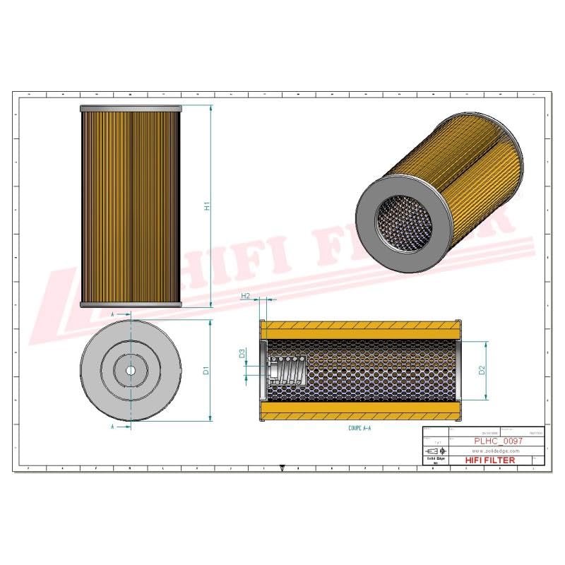 Filtre hydraulique HIFI SH 52650 compatible avec Weidemann, CLM Compresseur