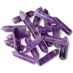 10PCS Amethyst Natural Healing Crystals Stones Sets Polished Tumbled Pocket Gemstones Bulk Hexagonal Points Reiki Energy Balancing Chakra Meditation Therapy Gift