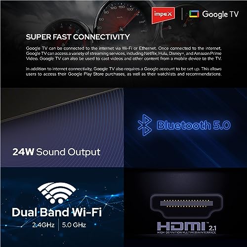 Image of Impex 65 Inch 4K UHD LED Google TV | evoQ 65S4RLC2 | Android 11 Version | Wi-Fi, Bluetooth, USB, HDMI | Storage Memory 16GB and 2 GB RAM | 4 Years Warranty