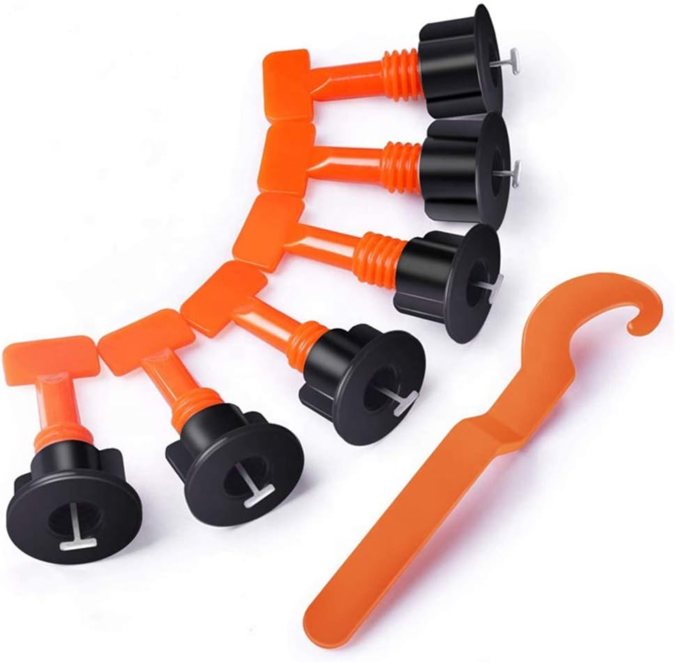 TOPWAY Tile Leveling System 100pcs Pack Reusable Tile Levelers Spacers for Building Walls Floors + Special Wrench - - 