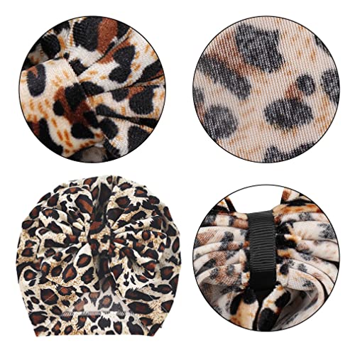 JustMyDress Baby Leopard Headband Turban with Bow Hair Band Bowknot Hair Accessories JBC07 (E1-Beanie)3