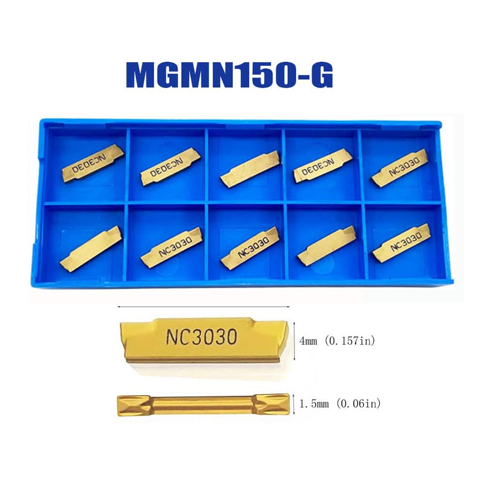 Portautensili MGEHR/L MGIVR/L per tornio da 5/8" 3/8" MGEHR/L MGIVR/L con inserti per scanalatura in carburo MGMN150/200 per acciaio (2 supporti per scanalatura 3/8 con 10 inserti mgmn150)