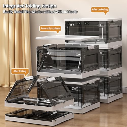 Contenedores de almacenamiento apilables con ruedas y tapas transparentes para dormitorio, sala de estar, oficina, 50 x 35 x 25 cm
