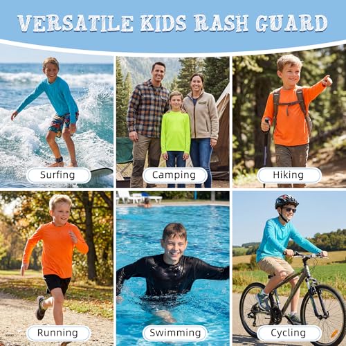 Image of American Trends Rash Guard Girls Swim Shirt Long Sleeve UPF 50+ 5-16T | UV Protection Girls Sun Shirt Lightweight Quick Dry for Kids Teens