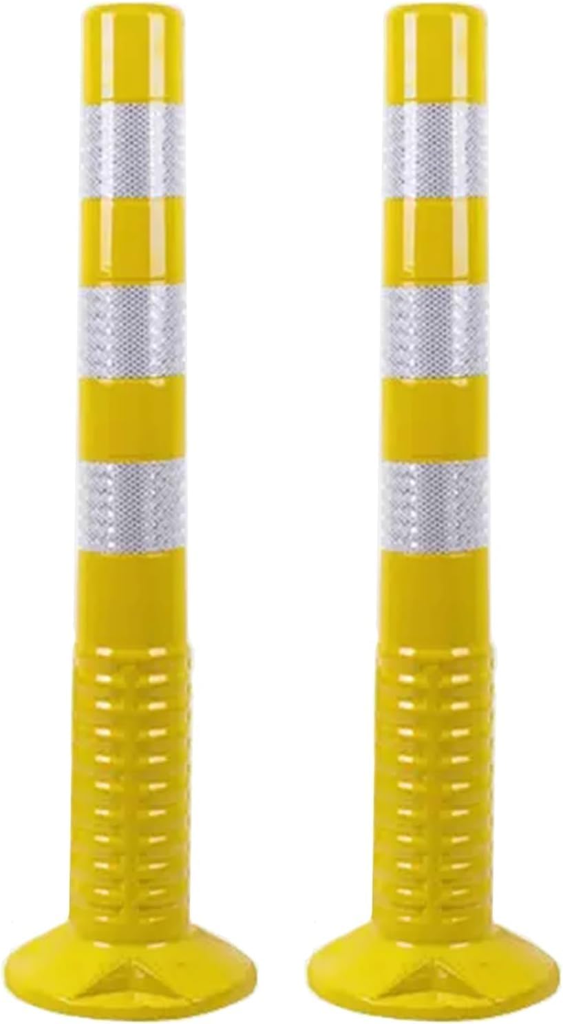 Conos De Construcción, Postes Delimitadores De Tráfico Reflectantes Amarillos, Conos De Advertencia Reflectantes Industriales De Plástico De 75 Cm De Altura para Zonas De Cons,2 Pack