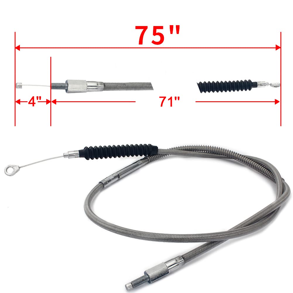 Worldmotop Stainless Steel Clutch Cable Kit For Harley Motorcycles - 71" Length - View #9