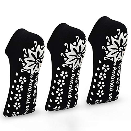 Yoga Socks for Women Non-Slip Sticky Socks with Grips Ideal for Pilates, Pure Barre, Ballet, Dance, Barefoot Workout 3 Pack