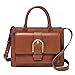 Fossil Women's Wiley Leather Satchel Handbag, Brown