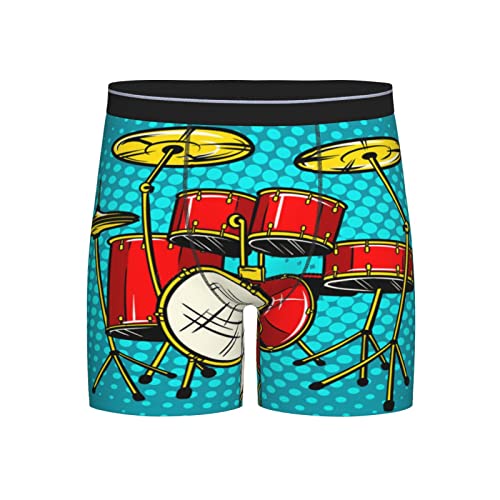 Men'S Pouch Boxer Brief Vintage Colorful Doodle Drum Sports Underwear For Men