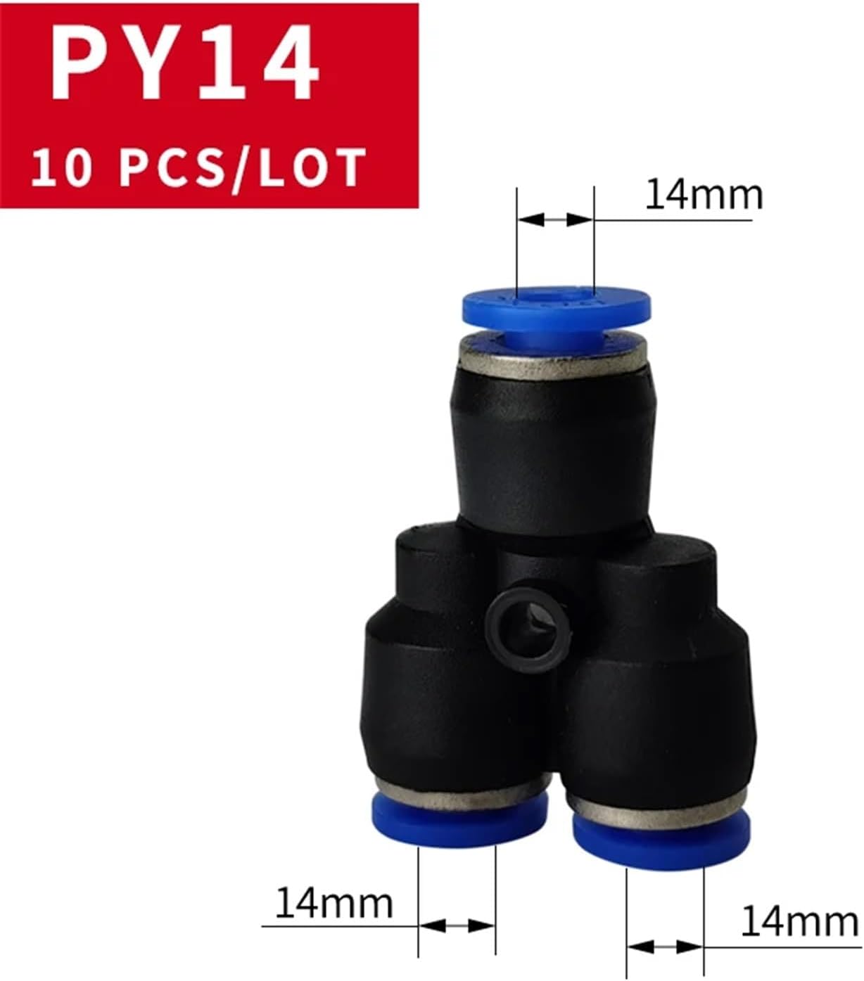 10-30PCS Y-Type Pneumatic Fitting Equal-Diameter Three-Way Plastic Quick Connector Tracheal Fast Intubation 3-way PY4 - PY16(PY14 (10PCS))