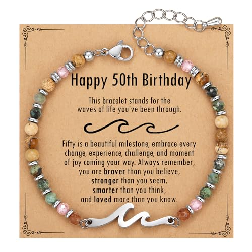 TONY & SANDY 50th Birthday Gift for Her, Wave Bracelet for Women Jewelry, 50th Birthday...