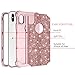 LONTECT for iPhone Xs Max Case Glitter Sparkle Bling 3 in 1 Heavy Duty Hybrid Sturdy High Impact Shockproof Protective Cover Case for Apple iPhone Xs Max 2018 6.5 Display, Shiny Rose Gold