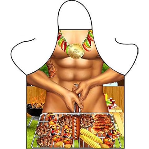 Funny Muscle Man Apron with Tablet Sleeve Cover