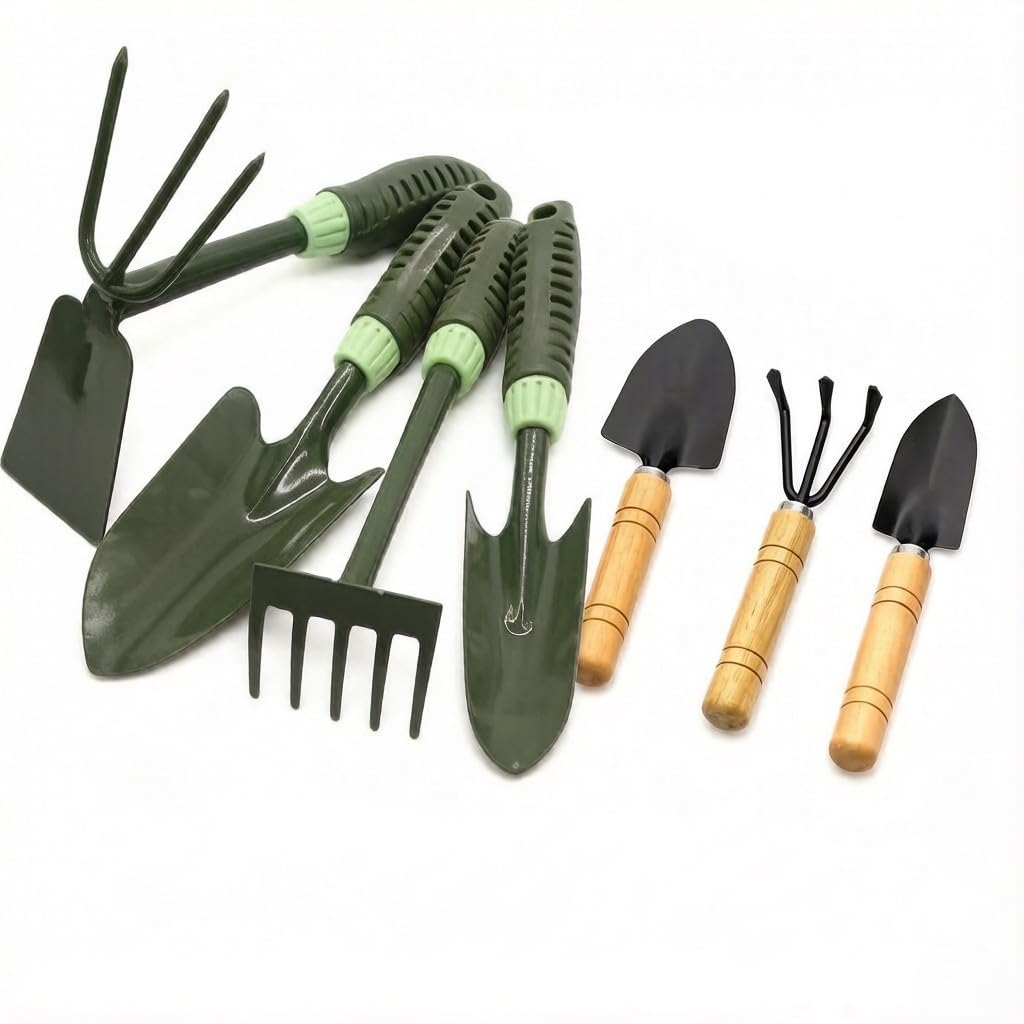Lot de 6 outils de jardin robustes - Kit d'outils de jardinage - Petite pelle de jardin - Outils de jardinage durables