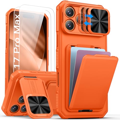 Image of SSLOTSCASE for iPhone 17 Pro Max Case with 2X Screen Protector, Orange