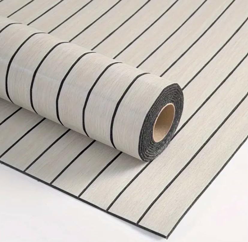 Image of Wood Grain Wall Panel 2 Ft x 10 Ft | Self Adhesive PVC Foam Wallpaper Roll | Soundproof, Moisture Resistant, Peel & Stick Wood Texture for Wall, Ceiling, Bedroom & Living Room (Light White)