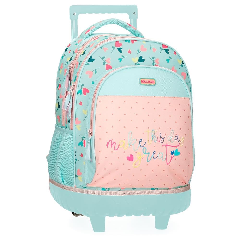 ROLL ROAD Queen of hearts Mochila con Carro Multicolor 32x43x21 cms Poliéster 28,9L