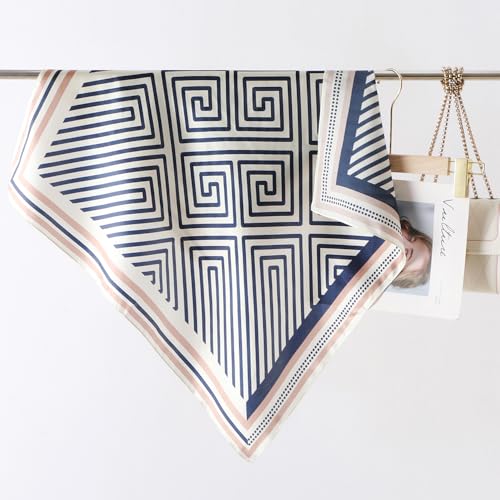 100% Mulberry Silk Scarf for Women, Bandana Square Satin Neck Head Scarf for Hair 27"x27" Handbag Accessories4