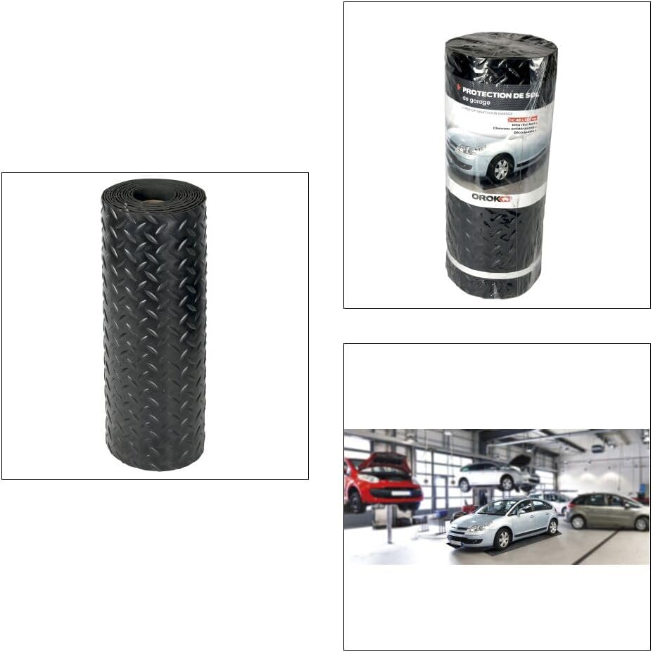 OROK TURBOCAR 642911 Garage Floor MAT - 100% Rubber - Black - Durable, Cushioned - 5.5m x 5.5m